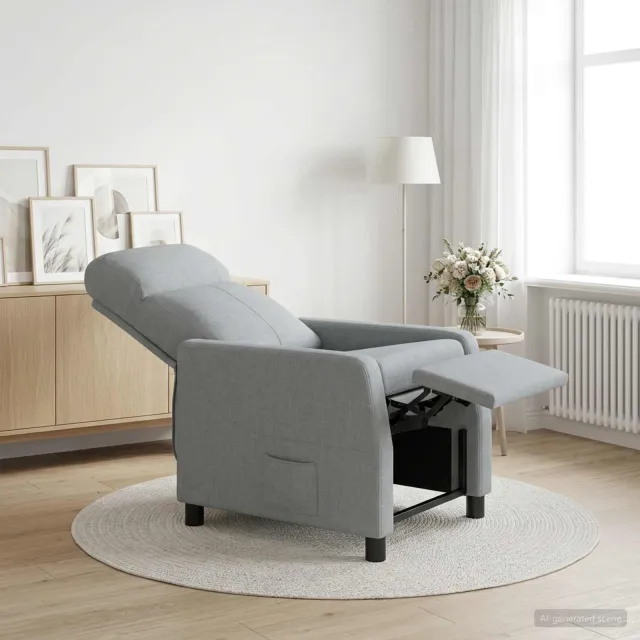 vidaXL Relaxfauteuil Lichtgrijs Stof