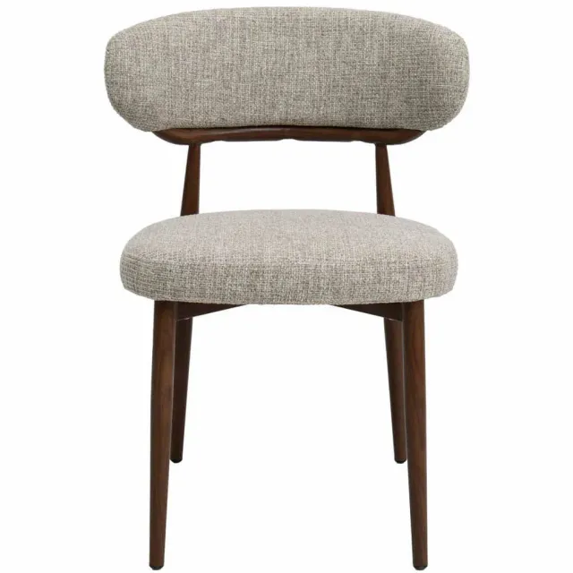 Giga Meubel Milan eetkamerstoel beige walnoot beige/walnoot
