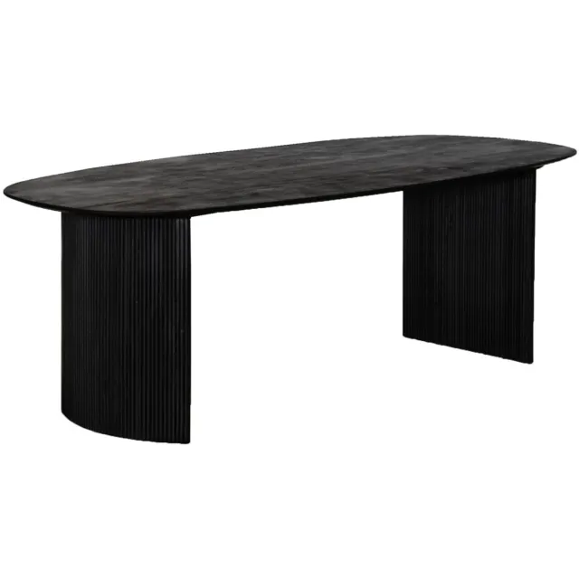 Giga Meubel Eettafel Feline - Deens Ovaal - Mangohout - 300cm zwart
