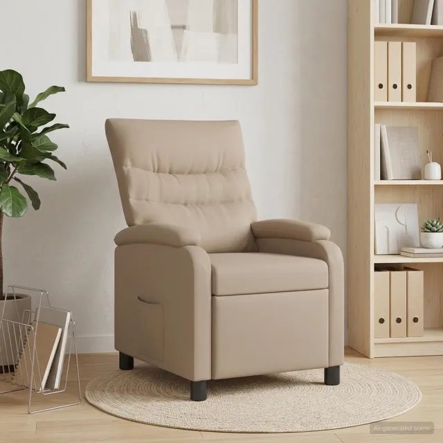 vidaXL Relaxfauteuil Cappuccino Kunstleer bruin