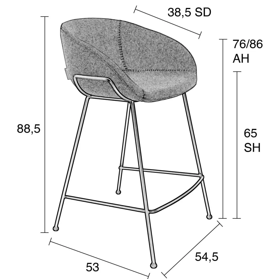 Zuiver Feston counter barkruk zwart, foto 4