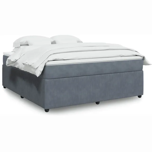 vidaXL Boxspring met matras fluweel donkergrijs 180x200 cm grijs