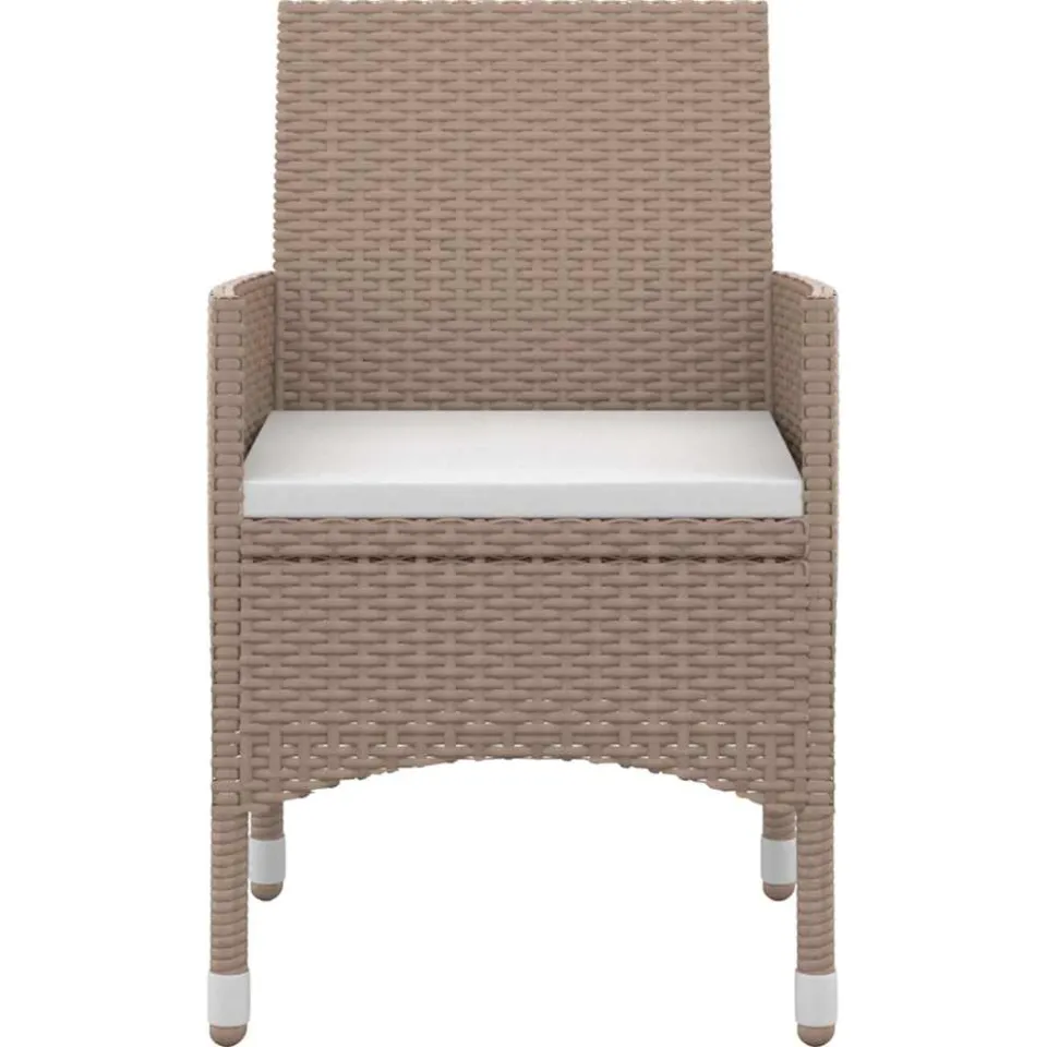 vidaXL 5-delige Tuinset met kussens poly rattan en glas beige, foto 4