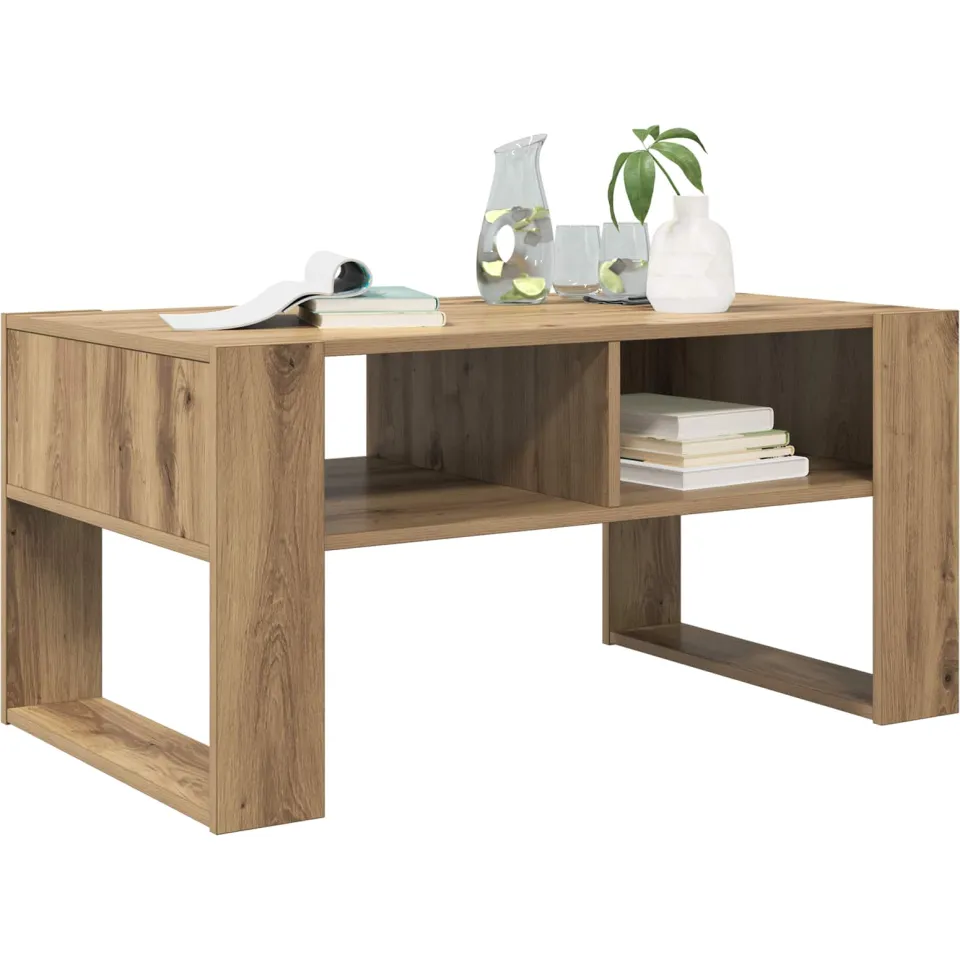 vidaXL Salontafel Artisan Eiken 92 x 53 x 45 cm Bewerkt hout Bruin