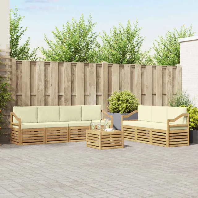 vidaXL Sofa-Sets 8 st 7-zits White and Cream Polyester