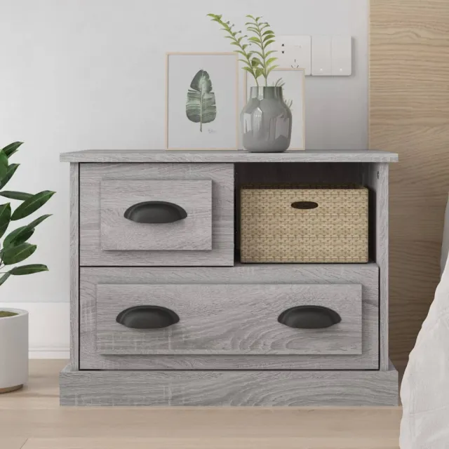vidaXL Nachtkastje 60x39x45 cm grijs sonoma eikenkleurig, foto 2