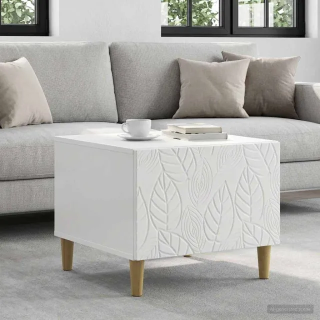 vidaXL Salontafel Hoogglans Wit 50 x 49 x 40 cm Bewerkt hout, foto 2