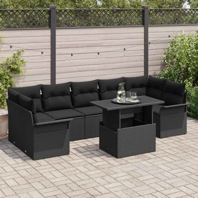 vidaXL Tuin Sofa Set 8 st Zwart poly rattan, foto 2