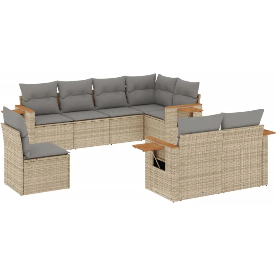 vidaXL Patio Sofa Set 8-zits Beige and Grey, foto 3