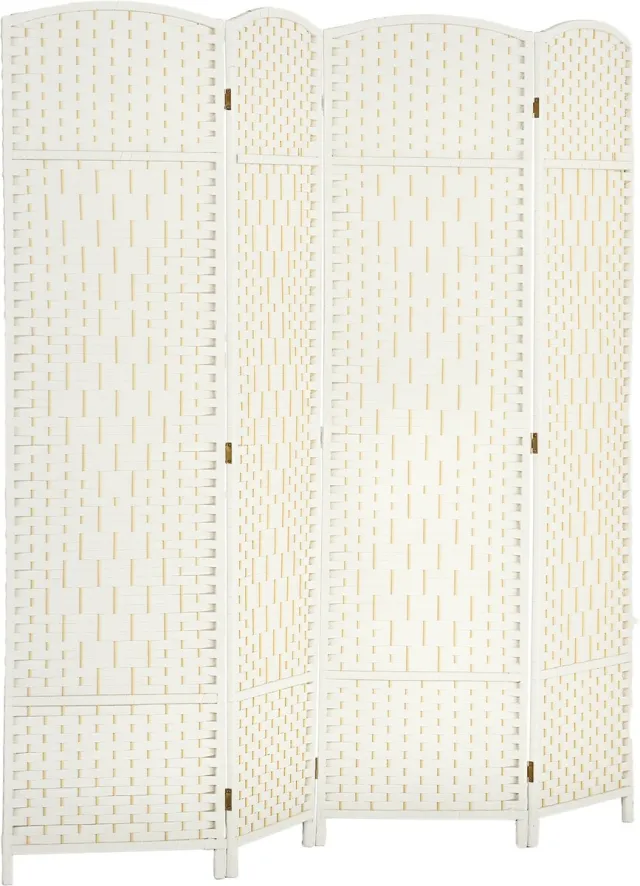 Homcom Kamerscherm - Polypropyleen - 180x1,7x180cm - Wit