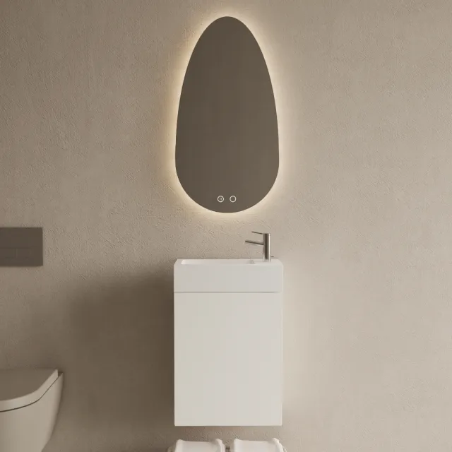 Boss & Wessing Toiletmeubel Set BWS Riga Mat Wit 40 cm Fontein Glans Wit