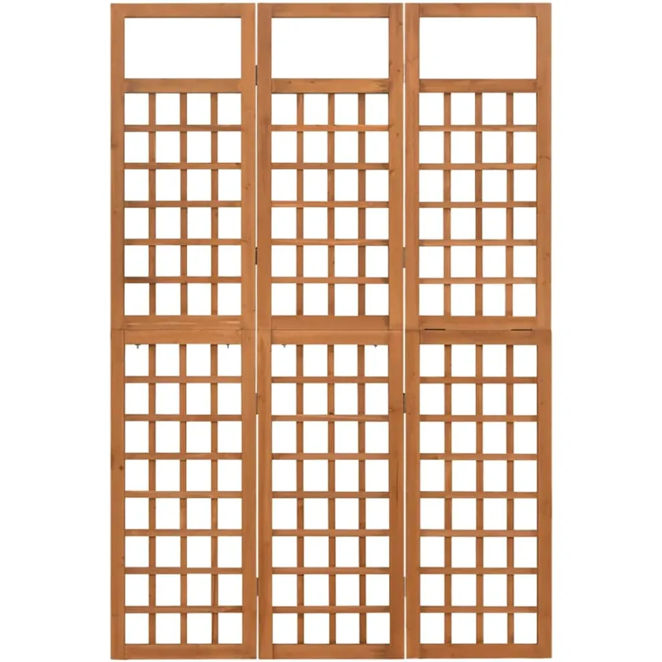 vidaXL Kamerscherm/trellis met 3 panelen 121x180,5 cm vurenhout Bruin