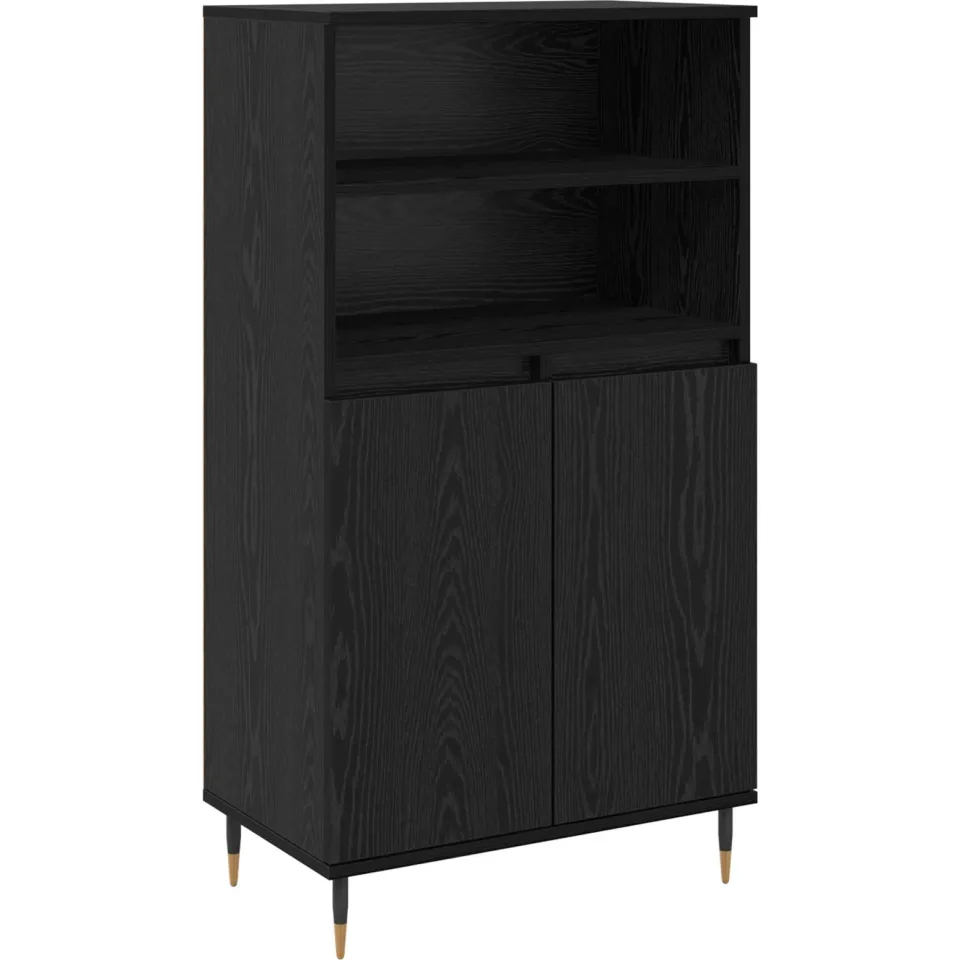 vidaXL Highboard Zwart 60 x 36 x 110 cm Bewerkt hout, foto 3