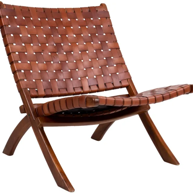 House Nordic Monk fauteuil bruin leder.