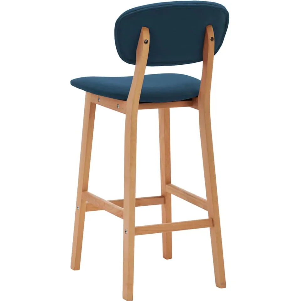 vidaXL Barkrukken 2 st stof blauw, foto 4