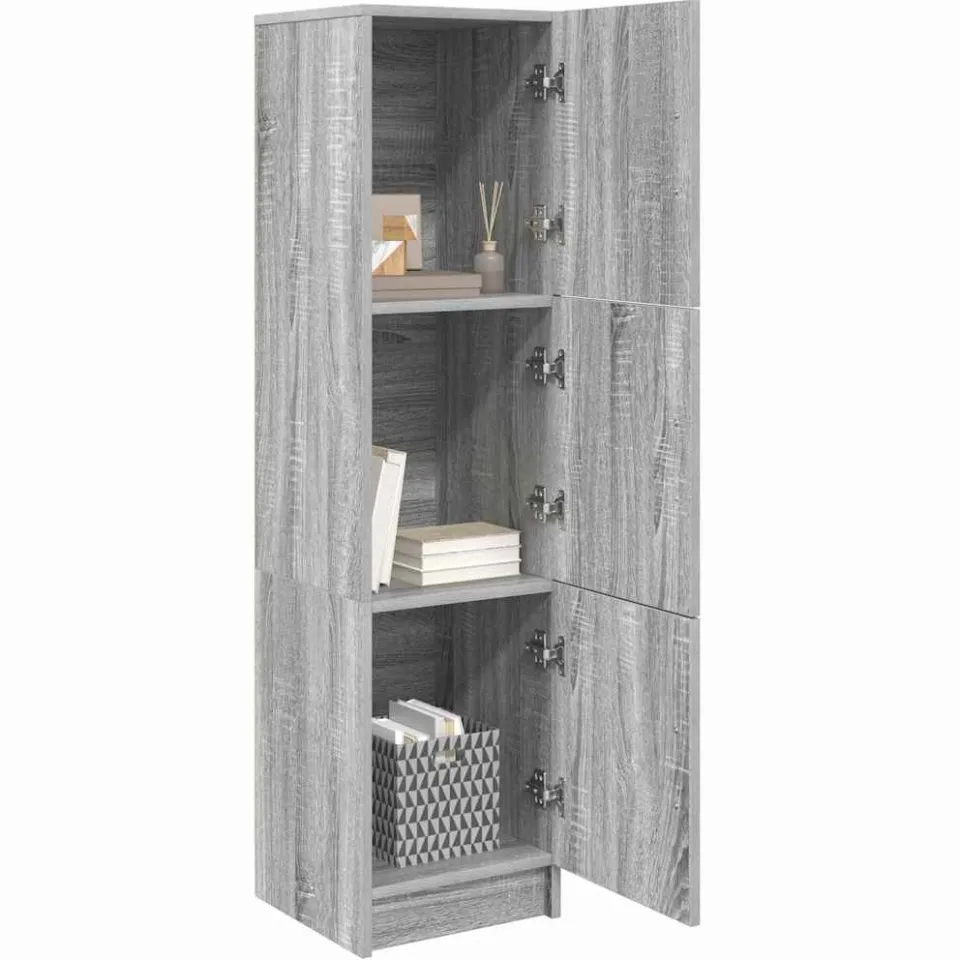 vidaXL Hoge kast Grijs Sonoma 31.5 x 32 x 122.5 cm