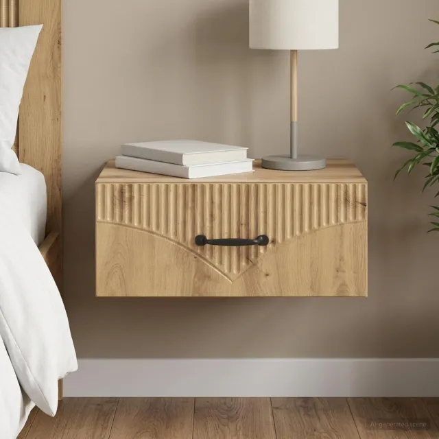 vidaXL Wandbeugel Bedkast Artisanaal eiken 49 x 34,5 x 20 cm, foto 2