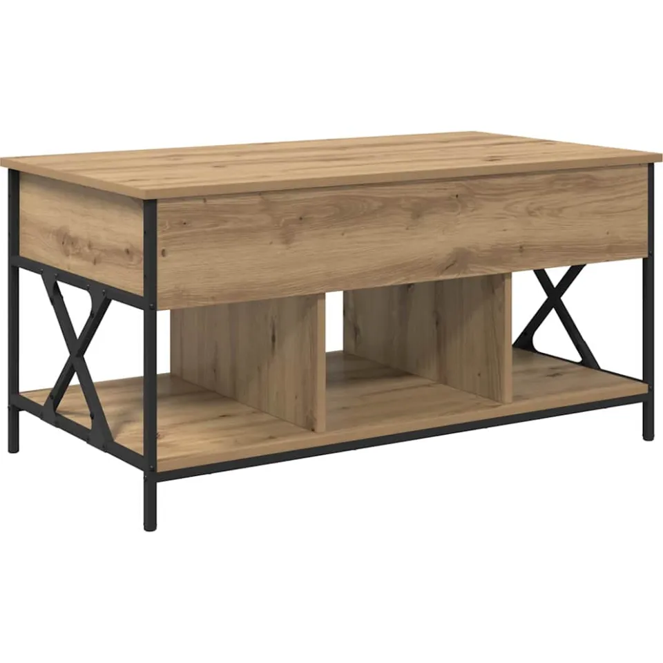 vidaXL Salontafel Artisan Eiken 100 x 55 x 48.5 cm Bewerkt hout, foto 3