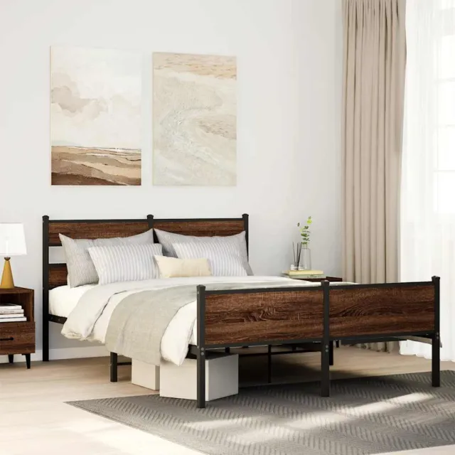 vidaXL Bedframe zonder matras bewerkt hout bruin eikenkleur 140x190 cm