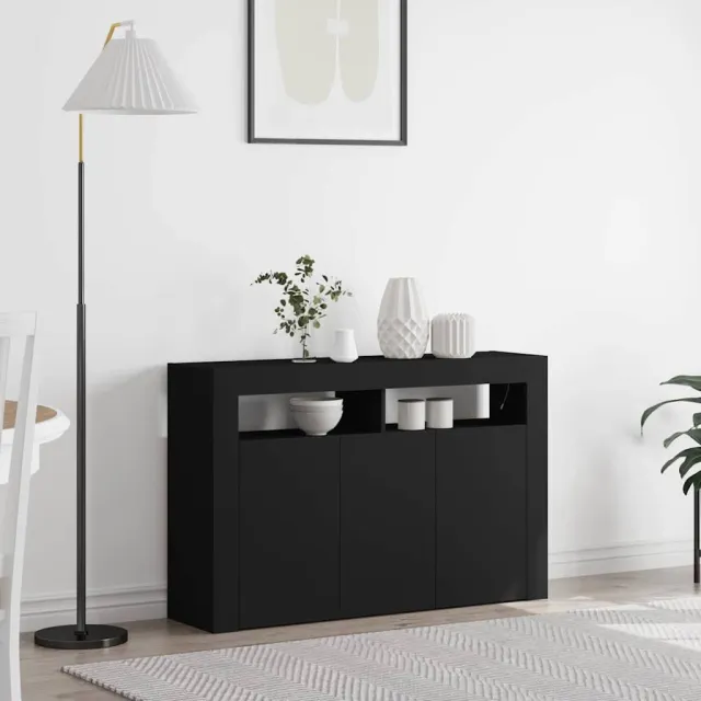 vidaXL Dressoir Zwart 116 x 30 x 75 cm Bewerkt hout