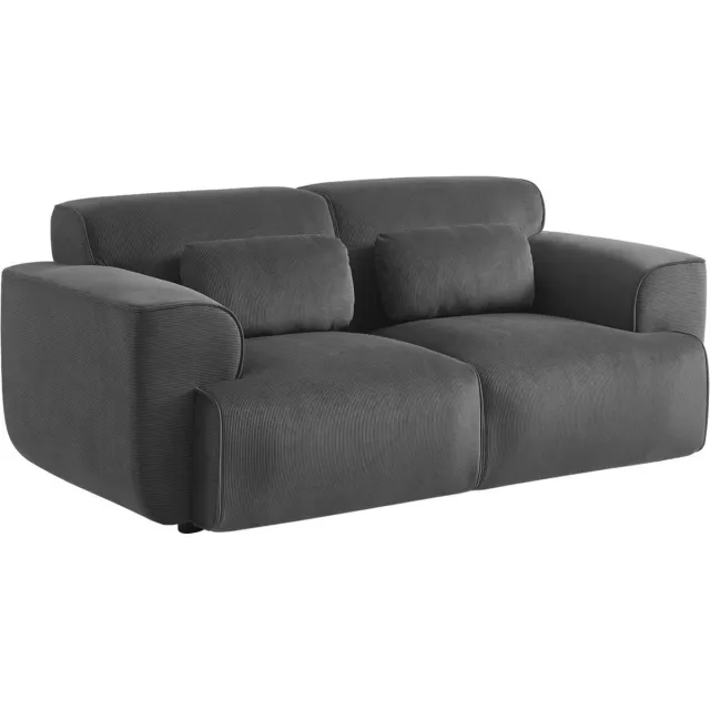 sweeek 2-zits corduroy bank, wallas, b 178 x d 97,5 x h 73cm donkergrijs