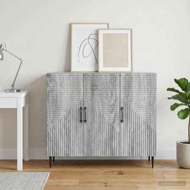vidaXL Dressoir Grijs sonoma 89 x 34,5 x 80 cm Bewerkt hout, foto 2
