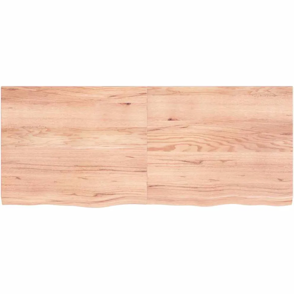 vidaXL Tafelblad 120x50x(2-4)cm behandeld massief eikenhout lichtbruin, foto 2