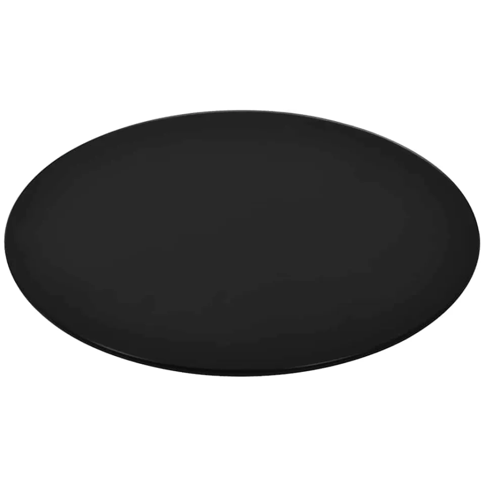 vidaXL Tafelblad van gehard glas 700 mm rond Zwart