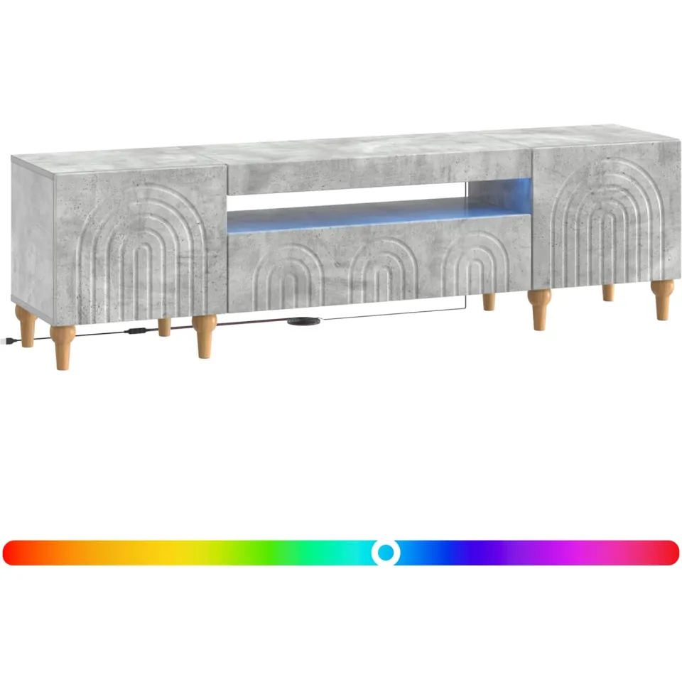 vidaXL LED tv-meubel ALKMAAR 153 x 35 x 43 cm Betongrijs Bewerkt hout