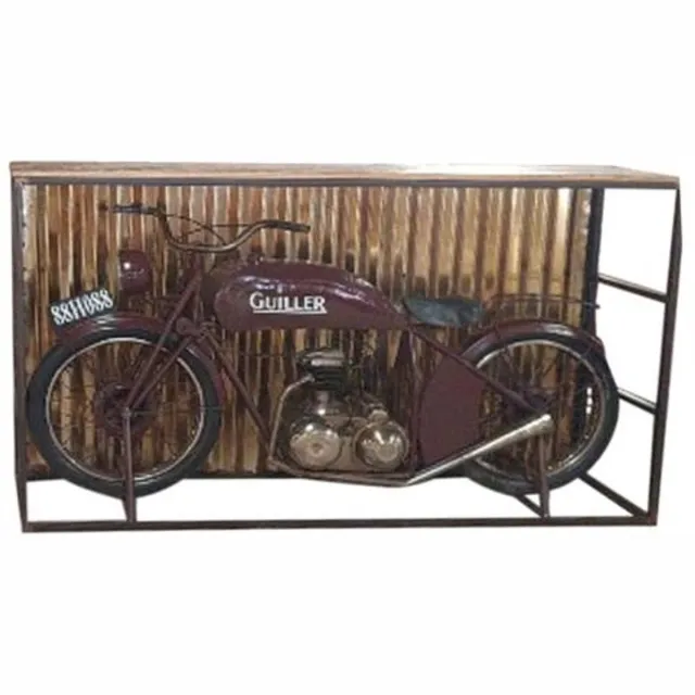 Cozy Ibiza Vintage motor tafelbar – 217 x 65 x 100 cm | Cozy Ibiza ["Bruin"]