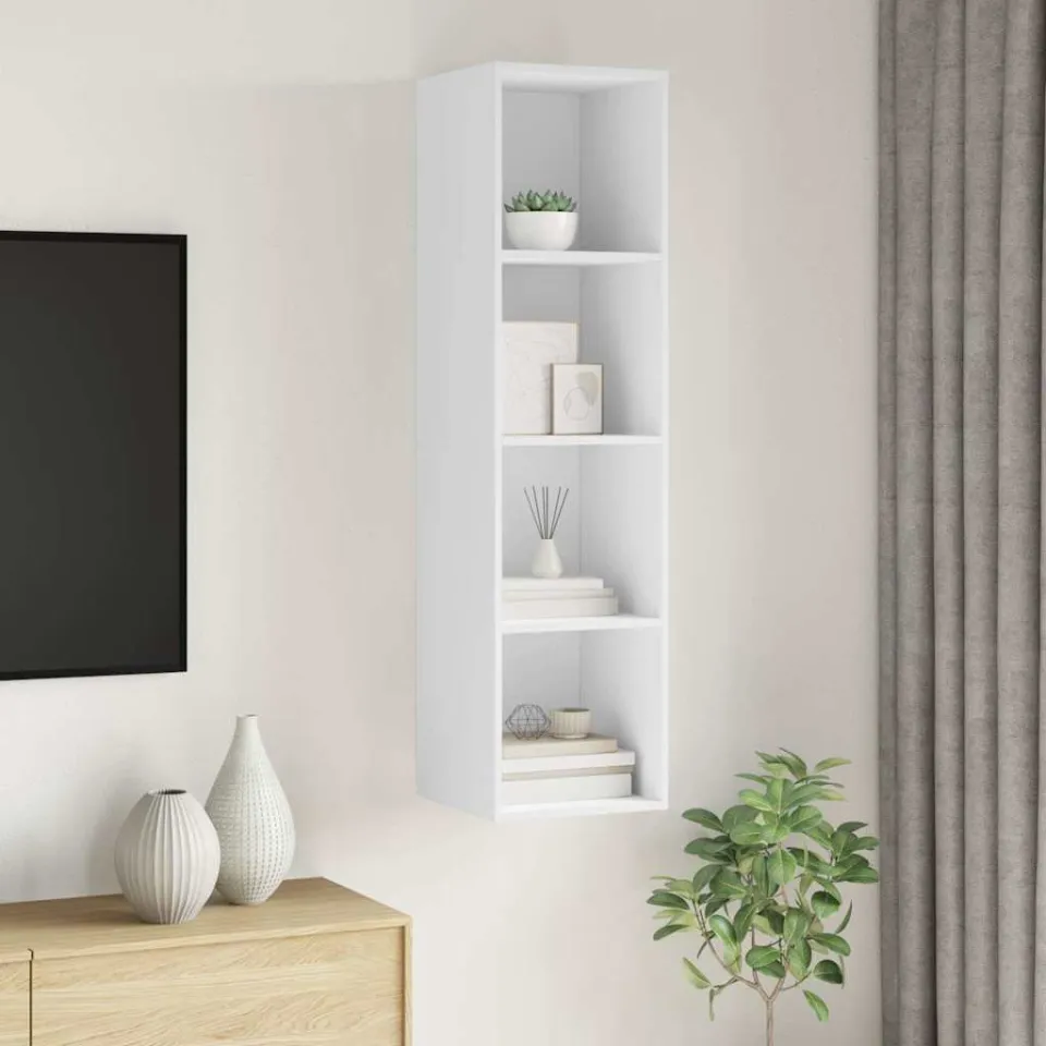 vidaXL Tv-wandmeubel 37x37x142,5 cm bewerkt hout wit, foto 3