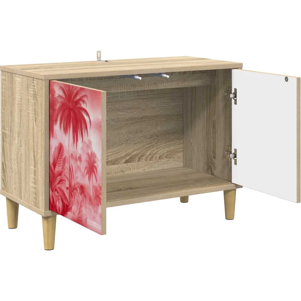vidaXL Tv-meubel AACHEN 69 x 33 x 50 cm Sonoma Bewerkt hout Bruin