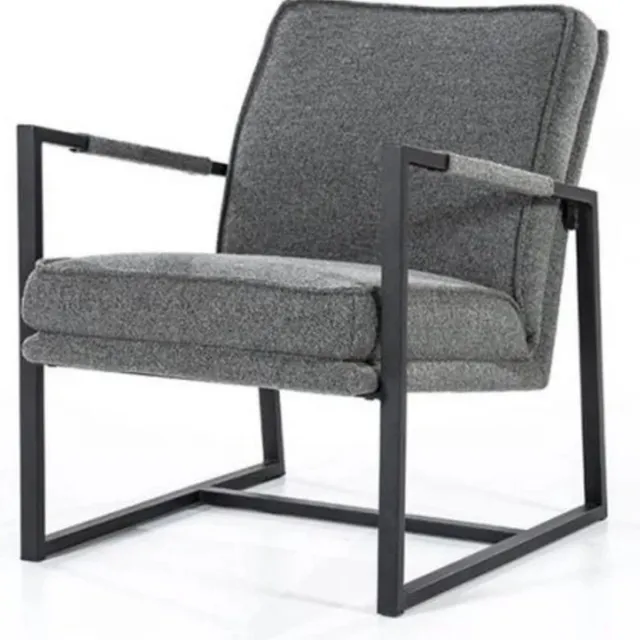 Furnilux Isaac Fauteuil - Relaxstoel met armleuning - Grijs - Lounge stoel