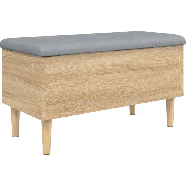 vidaXL Opbergbankje - 82x42x46 - cm - bewerkt - hout - sonoma - eikenkleurig sonoma eiken