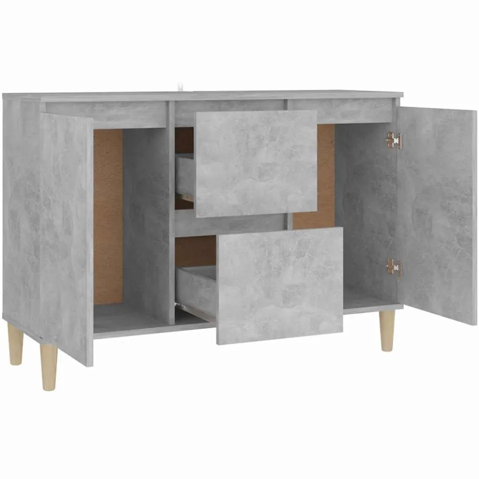 vidaXL Dressoir 101x35x70 cm bewerkt hout betongrijs