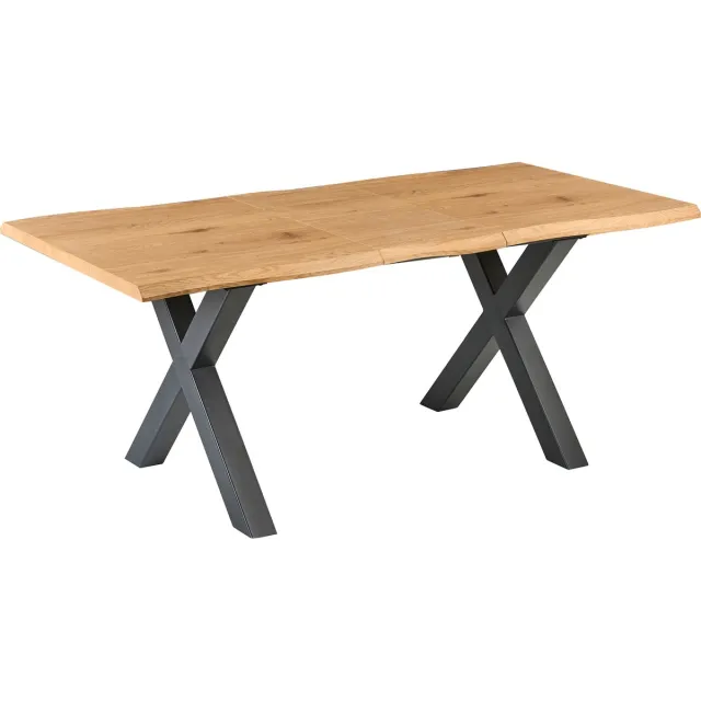 Beliani BRONSON - Uitschuifbare eettafel - Bruin/Zwart - 140/180 x 90 - MDF
