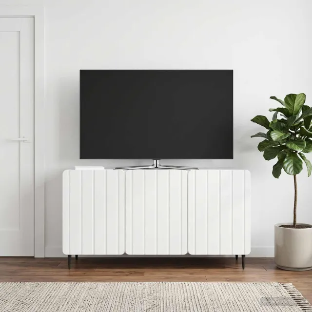vidaXL TV-kast 99 x 34,5 x 52 cm Hoogglans Wit Bewerkt hout, foto 2