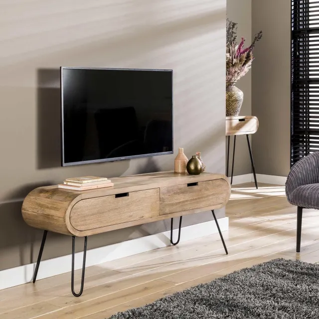 Dimehouse Industrieel TV-meubel Jasmine mangohout 2 lades