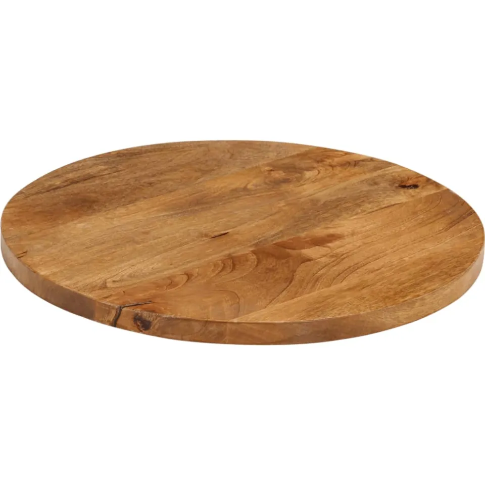 vidaXL Tafelblad rond Ø 50x3,8 cm massief ruw mangohout bruin, foto 2