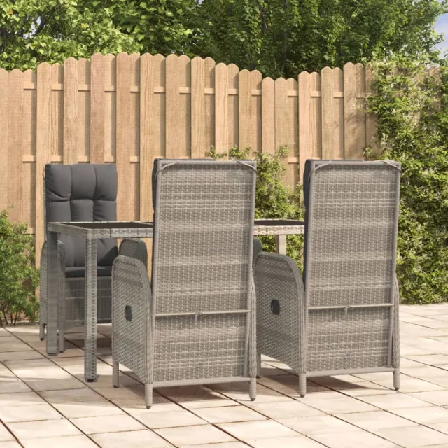 vidaXL 5-delige Tuinset met kussens poly rattan grijs, foto 2