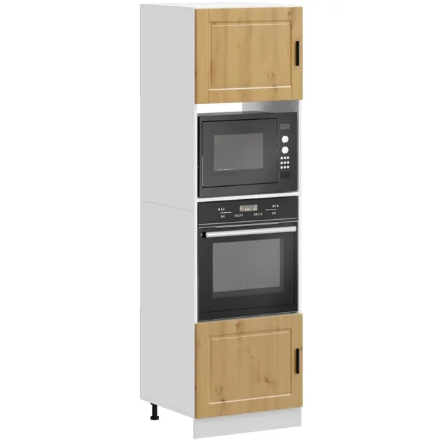 vidaXL Ovenkasten 2 st Porto bewerkt hout artisanaal eikenkleurig Bruin