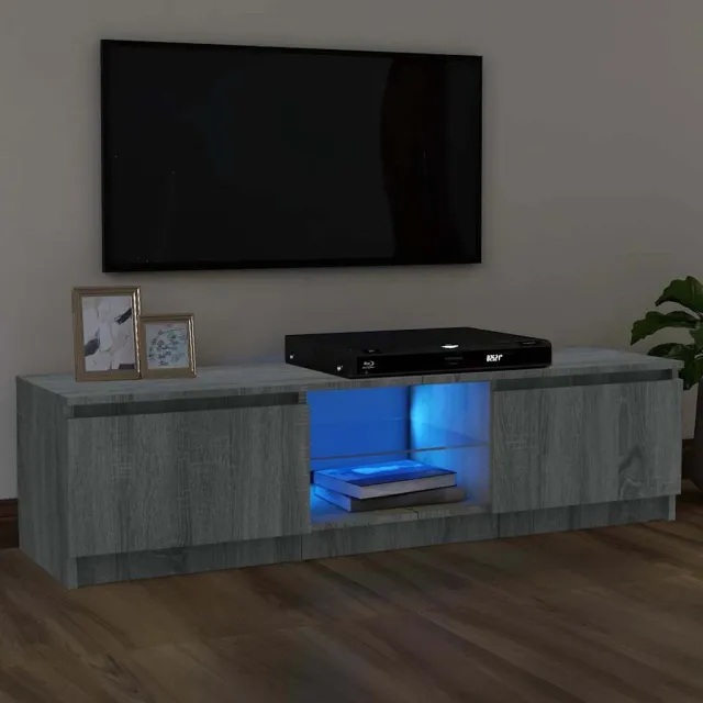 vidaXL Tv-meubel met LED-verlichting 120x30x36 cm grijs sonoma eiken, foto 2