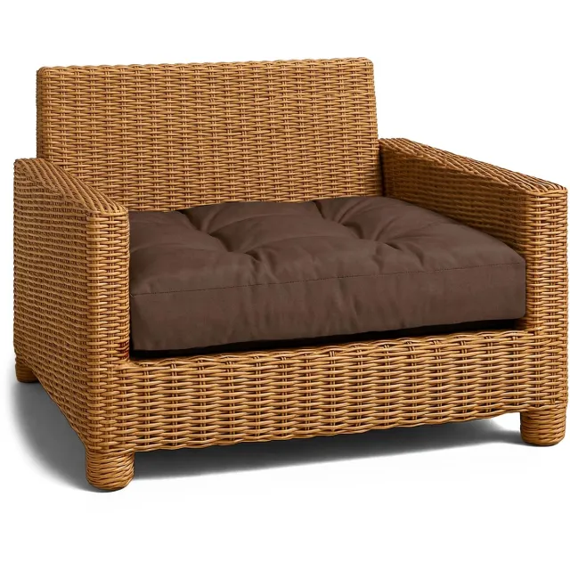Amazinggirl Kussen Lounge Tuinmeubelen - Zitkussen 70x70 cm Rug Rattan Ideaal voor balkon terras loungeset buiten comfort vulling dik duurzaam Bruin