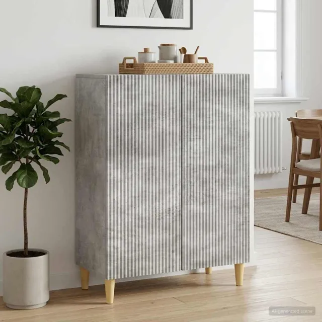 vidaXL Dressoir Betongrijs 66 x 34,5 x 90 cm Bewerkt hout grijs, foto 2