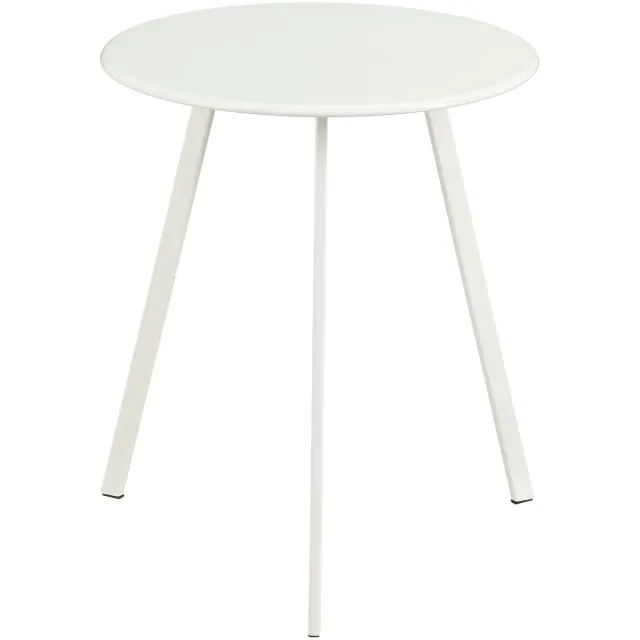 Mica Decorations MMica Decorations Seatle Bijzettafel voor Buiten - Salontafel Rond - Plantentafel en Koffietafel - H45 x D38 cm - IJzer - Wit