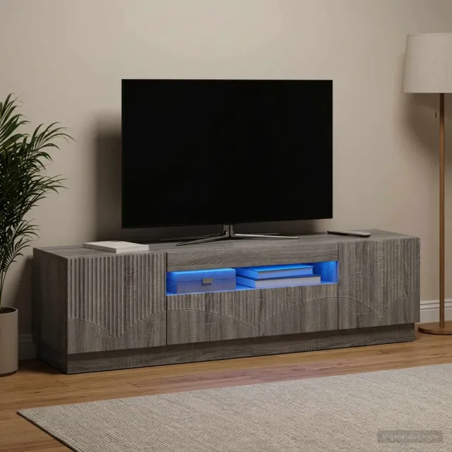 vidaXL LED tv-meubel Grijs Sonoma Bewerkt hout