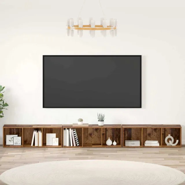 vidaXL Tv-meubelset 3 st 37 x 35 x 107 cm Oud Hout Bruin