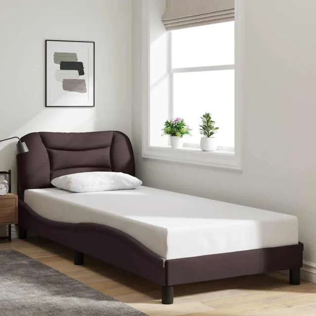 vidaXL Bedframe zonder matras "Hvar" 90x190 cm stof donkerbruin