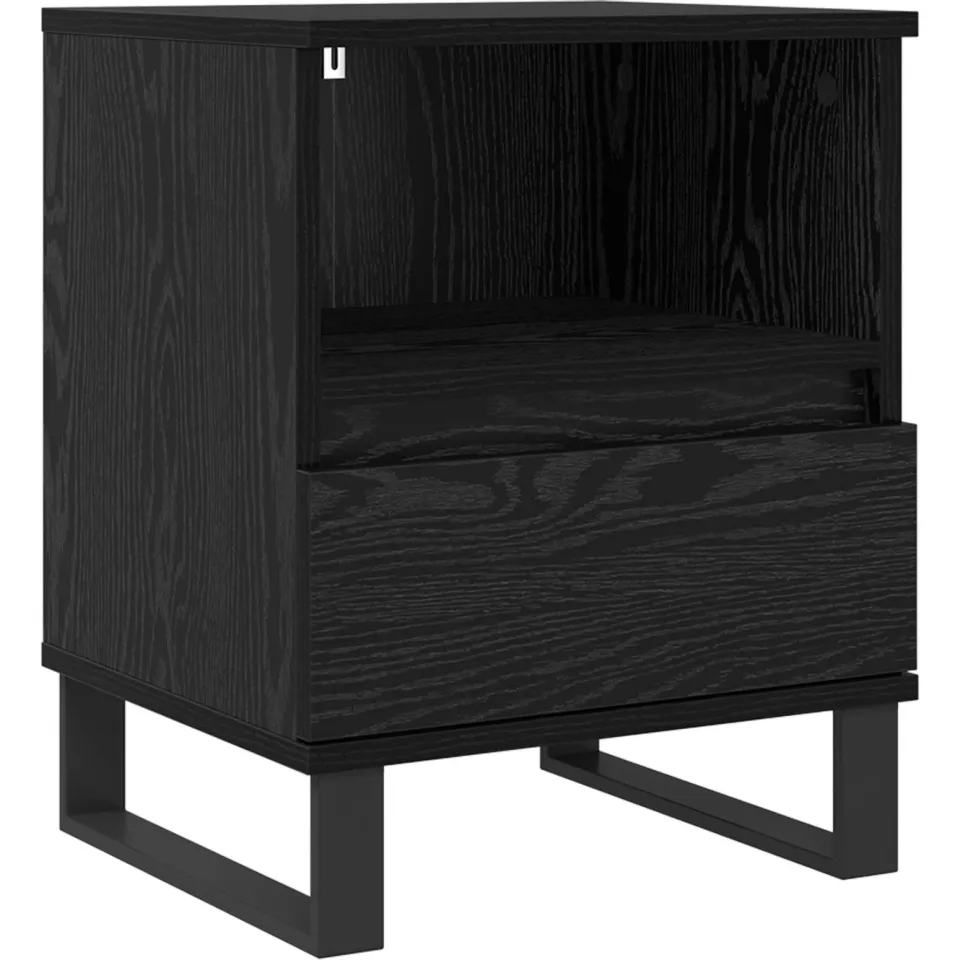 vidaXL Bed kast Zwart Eiken 40 x 35 x 50 cm Bewerkt hout, foto 3