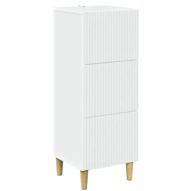 vidaXL Ladekast - Wit - 33 - x - 34,5 - x - 90 - cm - Bewerkt - hout